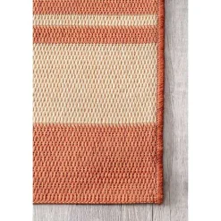 Kirklands Home Robin Stripe Outdoor Rug, 5x8 Orange