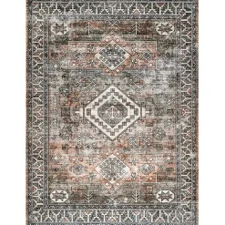 Kirklands Home Orange Tribal Washable Area Rug, 8x10