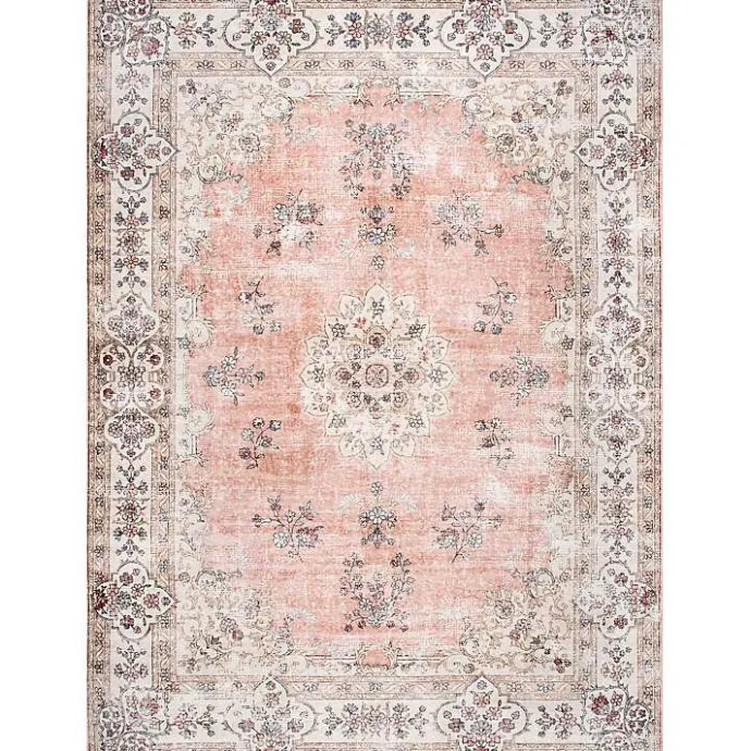 Best Kirklands Home Vintage Floral Washable Area Rug, 3x5 Orange