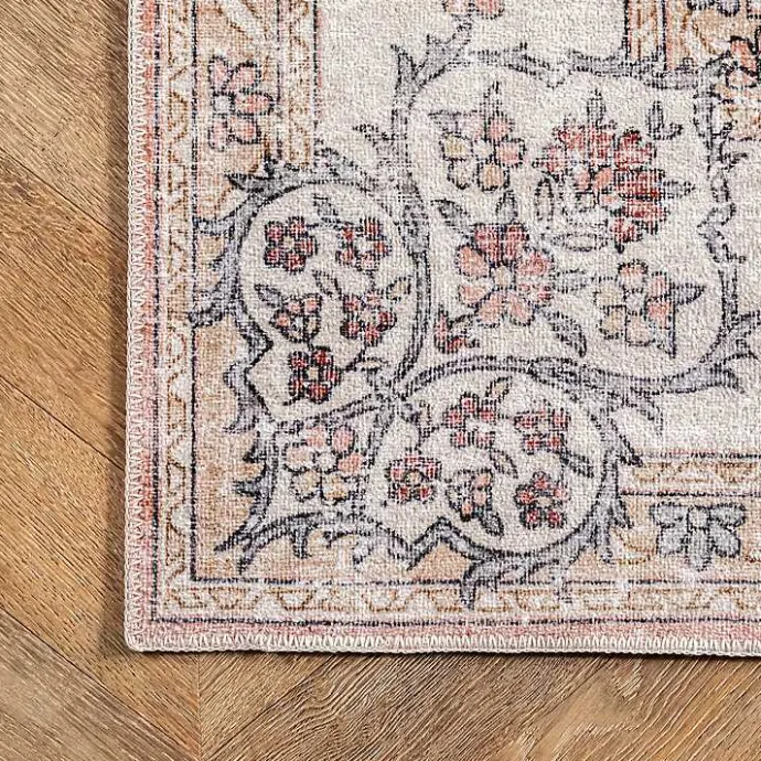 Best Kirklands Home Vintage Floral Washable Area Rug, 3x5 Orange
