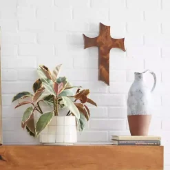 Clearance Kirklands Home Organic Shape Cross Wall Plaque, 14 in. Brown