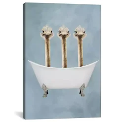 Kirklands Home Ostriches in Bathtub Canvas Art Print Multi
