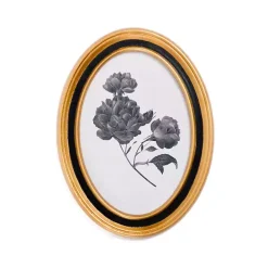 Online Kirklands Home Oval Black Floral Framed Art Print