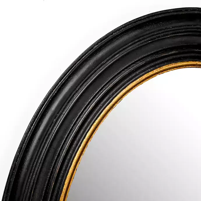 Outlet Kirklands Home Oval Bodiford Black and Gold Wall Mirror