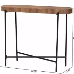 Online Kirklands Home Oval Light Wood X Base Console Table Brown
