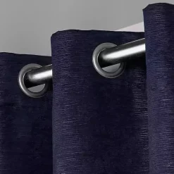 Kirklands Home Oxford Navy Thermal Curtain Panel Set, 84 in. Blue