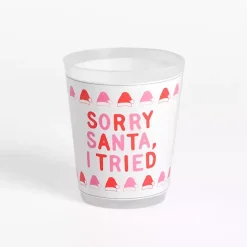 New Kirklands Home Packed Party Sorry Santa 10-pc. Cup Set