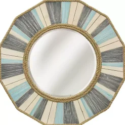 Discount Kirklands Home Painted Nautical Rope Wood Framed Wall Mirror