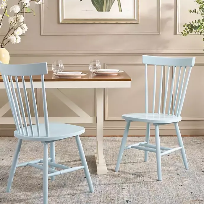 Online Kirklands Home Pale Parker Spindle Dining Chairs, Set of 2 Blue