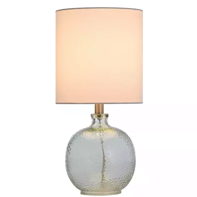 Clearance Kirklands Home Pale Blue Tinted Glass Jug Table Lamp White
