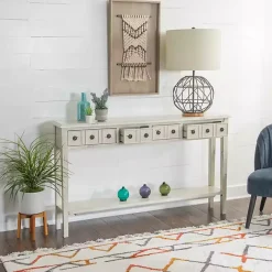 Outlet Kirklands Home Paloma Cream 4-Drawer Console Table Ivory