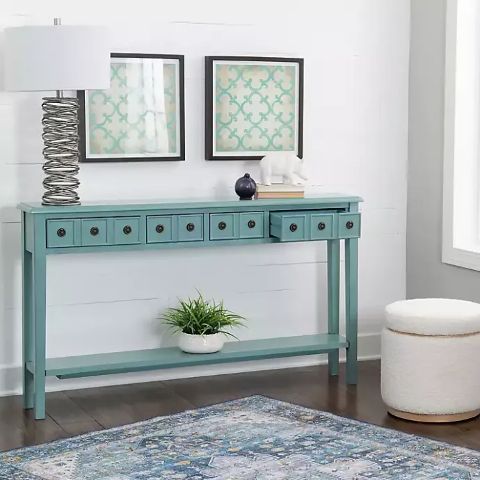 Discount Kirklands Home Paloma Teal 4-Drawer Console Table Green
