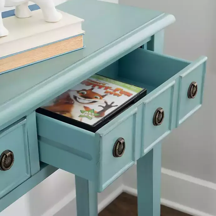 Discount Kirklands Home Paloma Teal 4-Drawer Console Table Green