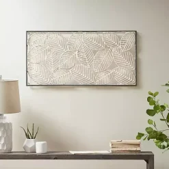 Online Kirklands Home Paper Cloaked Leaves Metal Plaque White