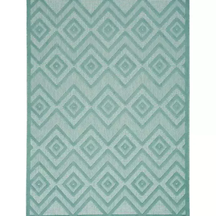 Hot Kirklands Home Pastel Lime Diamond Outdoor Area Rug, 6x9 Green