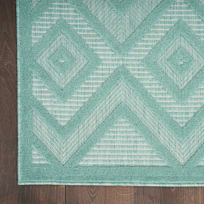 Hot Kirklands Home Pastel Lime Diamond Outdoor Area Rug, 6x9 Green