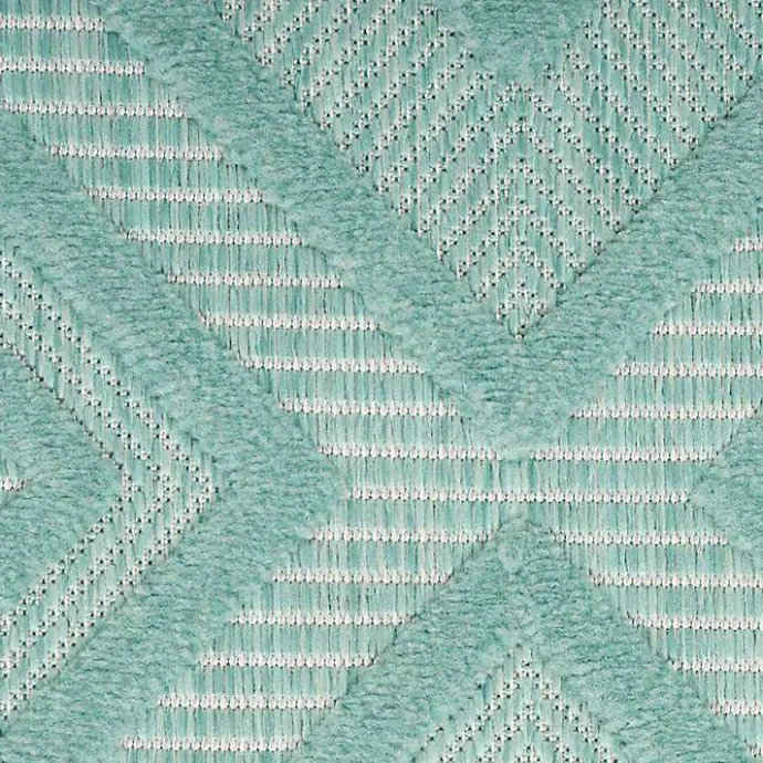 Hot Kirklands Home Pastel Lime Diamond Outdoor Area Rug, 6x9 Green
