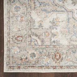 New Kirklands Home Pastel Medallion Washable Area Rug, 5x7 Gray