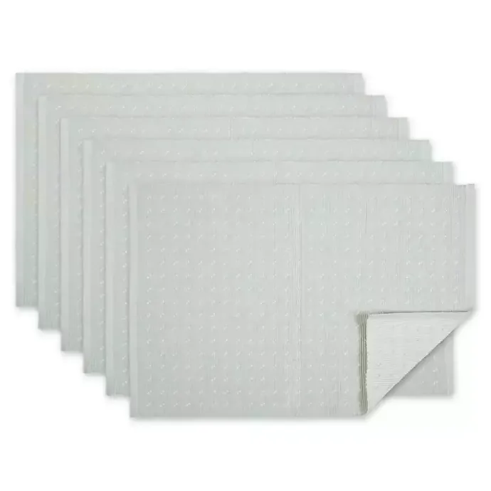 New Kirklands Home Pastel Misty Dobby Placemats, Set of 6 Blue