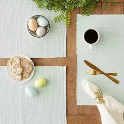 New Kirklands Home Pastel Misty Dobby Placemats, Set of 6 Blue
