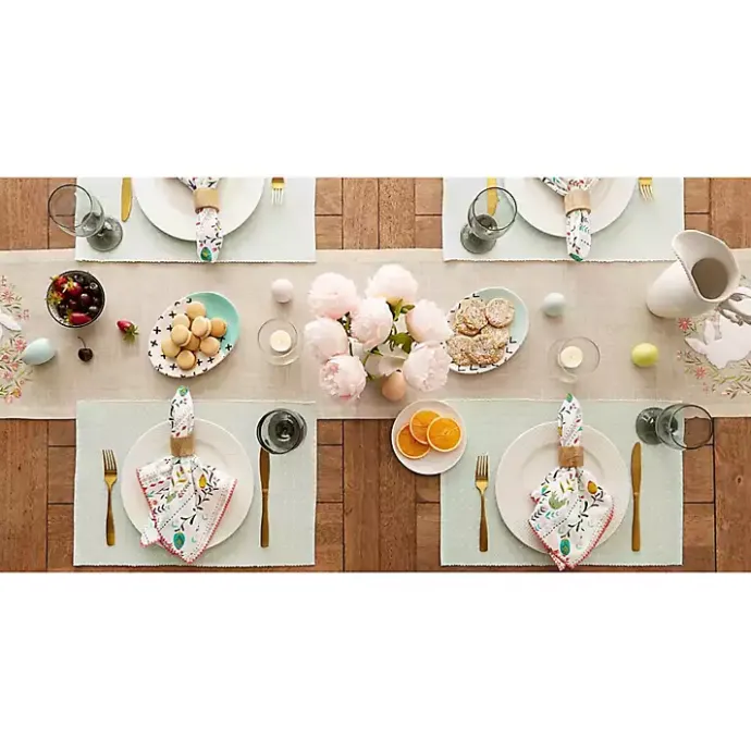 New Kirklands Home Pastel Misty Dobby Placemats, Set of 6 Blue