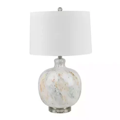 Online Kirklands Home Pastel Swirls Glass Table Lamp White