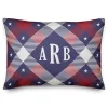 Online Kirklands Home Patriotic Argyle Monogram Indoor/Outdoor Pillow