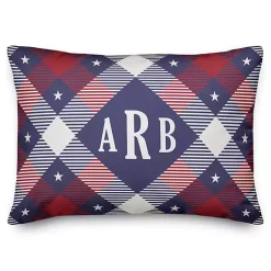 Online Kirklands Home Patriotic Argyle Monogram Indoor/Outdoor Pillow