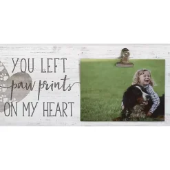 Kirklands Home Paw Prints on My Heart Clip Picture Frame Gray