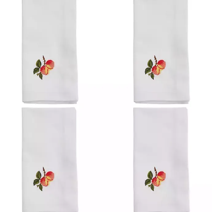 Sale Kirklands Home Peach Embroidered 4-pc. Napkin Set