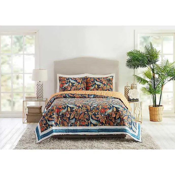 Outlet Kirklands Home Peacock Garden Full/Queen 3-pc. Quilt Set Orange