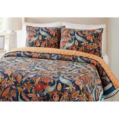 Clearance Kirklands Home Peacock Garden King 3-pc. Quilt Set Orange