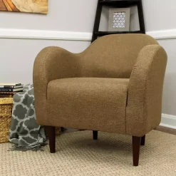 Sale Kirklands Home Pecan Julian Upholstered Accent Chair Brown