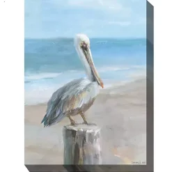 Online Kirklands Home Pelican Portrait Outdoor Canvas Art Print Blue
