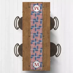 New Kirklands Home Personalized American Flag Table Runner, 72 in.