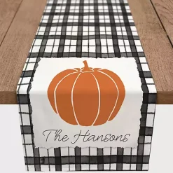Kirklands Home Personalized Black and White Plaid Table Runner