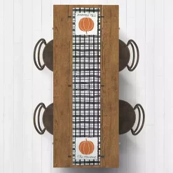 Kirklands Home Personalized Black and White Plaid Table Runner