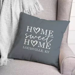 New Kirklands Home Personalized Home Sweet Home Outdoor Pillow Blue