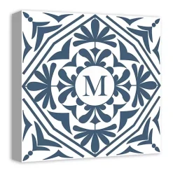 Outlet Kirklands Home Personalized Blue Tile Monogram Wall Plaque