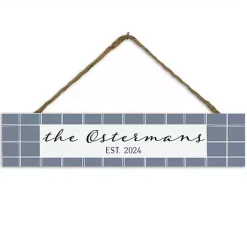 Clearance Kirklands Home Personalized Family Blue Plaid Wall Plaque