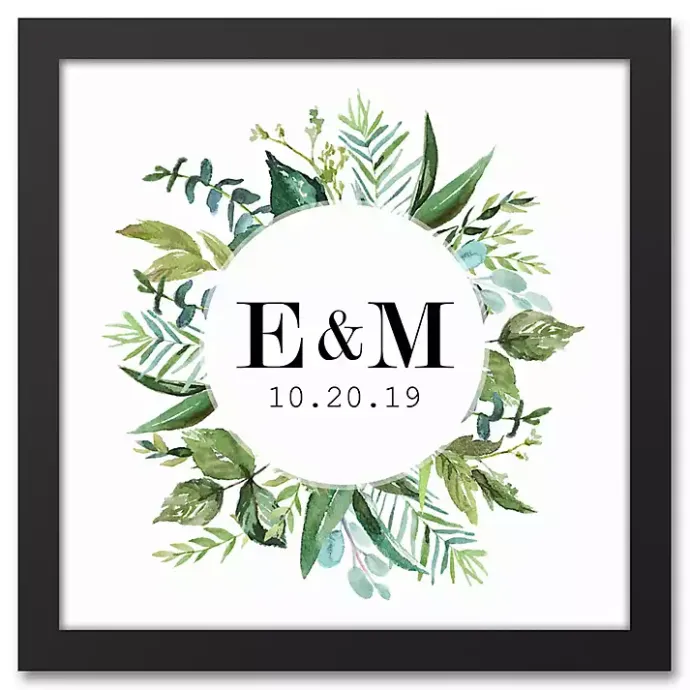 Clearance Kirklands Home Personalized Framed Monogram Leaves Wall Plaque