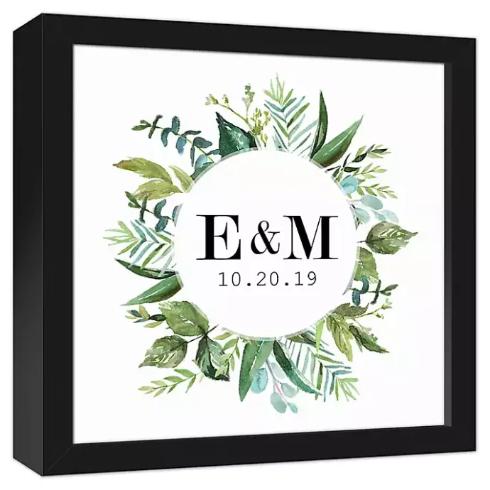 Clearance Kirklands Home Personalized Framed Monogram Leaves Wall Plaque