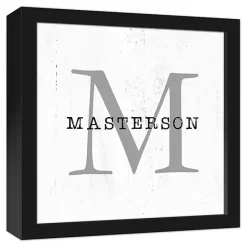 New Kirklands Home Personalized Framed Monogram Canvas Wall Plaque
