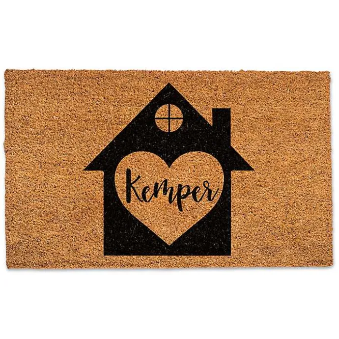 Hot Kirklands Home Personalized Heart Home Coir Doormat