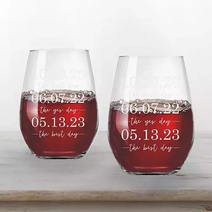 Hot Kirklands Home Personalized Important Dates Glasses, Set of 2