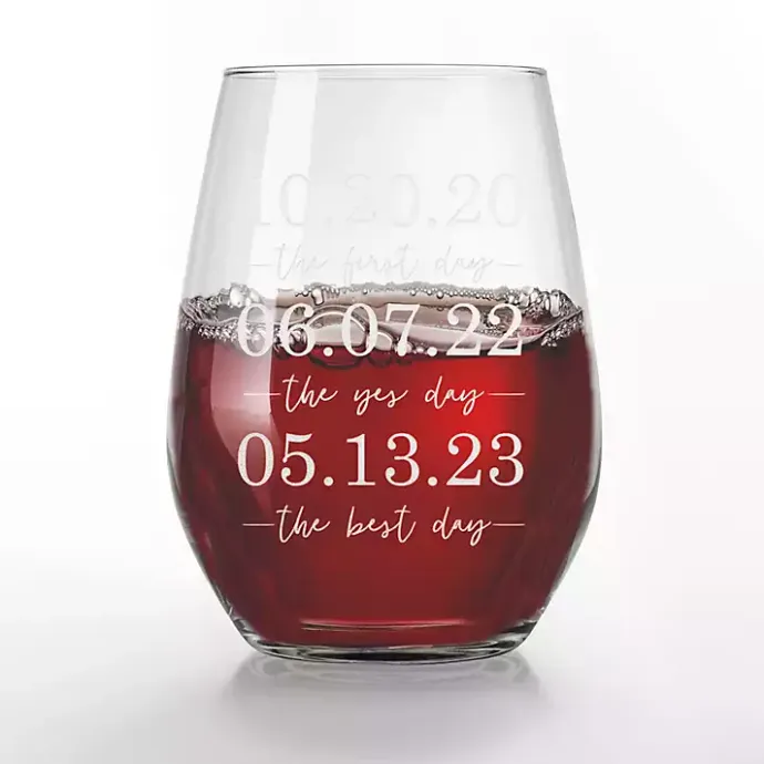 Hot Kirklands Home Personalized Important Dates Glasses, Set of 2