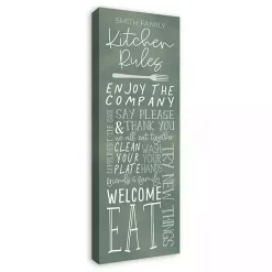 Discount Kirklands Home Personalized Kitchen Rules Canvas Wall Plaque