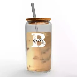 Clearance Kirklands Home Personalized Monogram B Floral Glass Cup