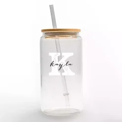 Online Kirklands Home Personalized Monogram K Floral Glass Cup