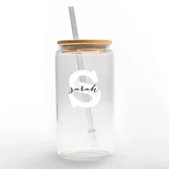 Clearance Kirklands Home Personalized Monogram S Floral Glass Cup
